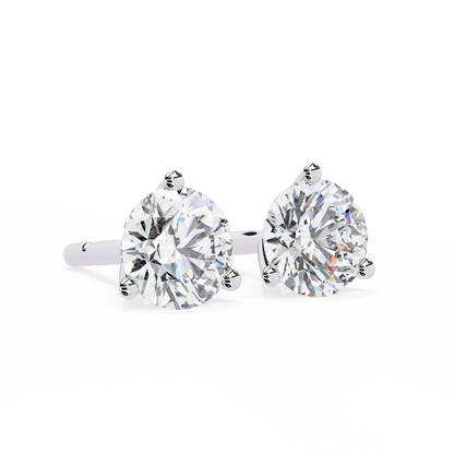 Brilliant 2.8  CT Round Lab Diamond Stud Earrings