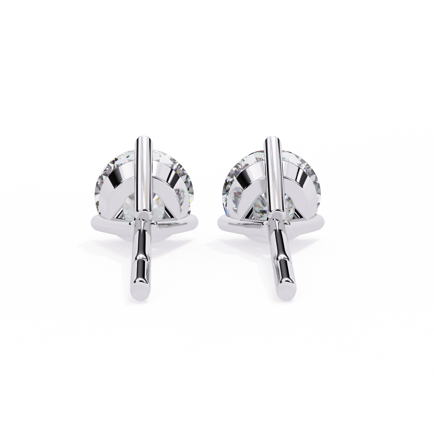 Brilliant 2.8  CT Round Lab Diamond Stud Earrings