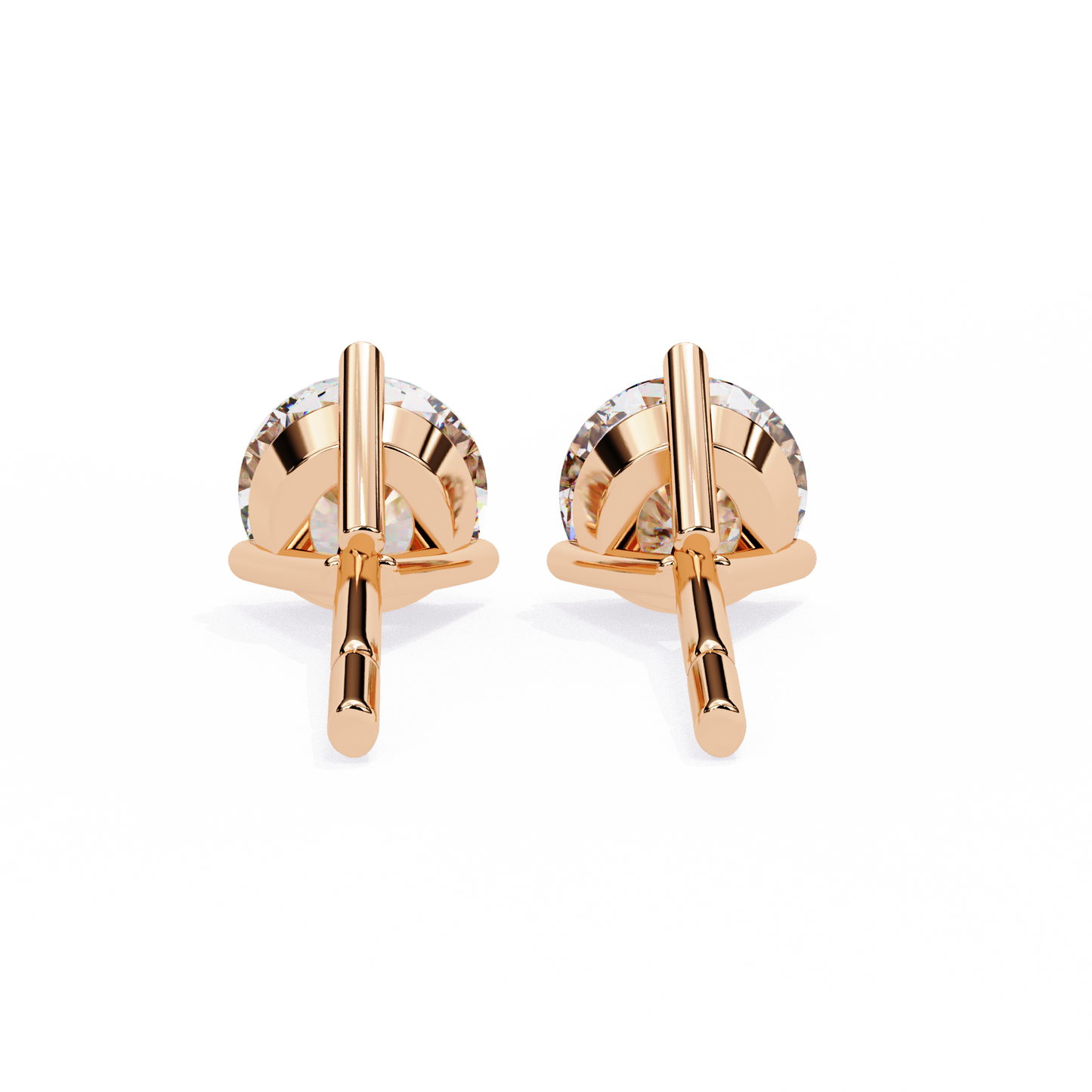 Brilliant 2.8  CT Round Lab Diamond Stud Earrings