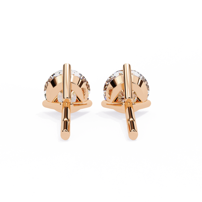 Brilliant 2.8  CT Round Lab Diamond Stud Earrings