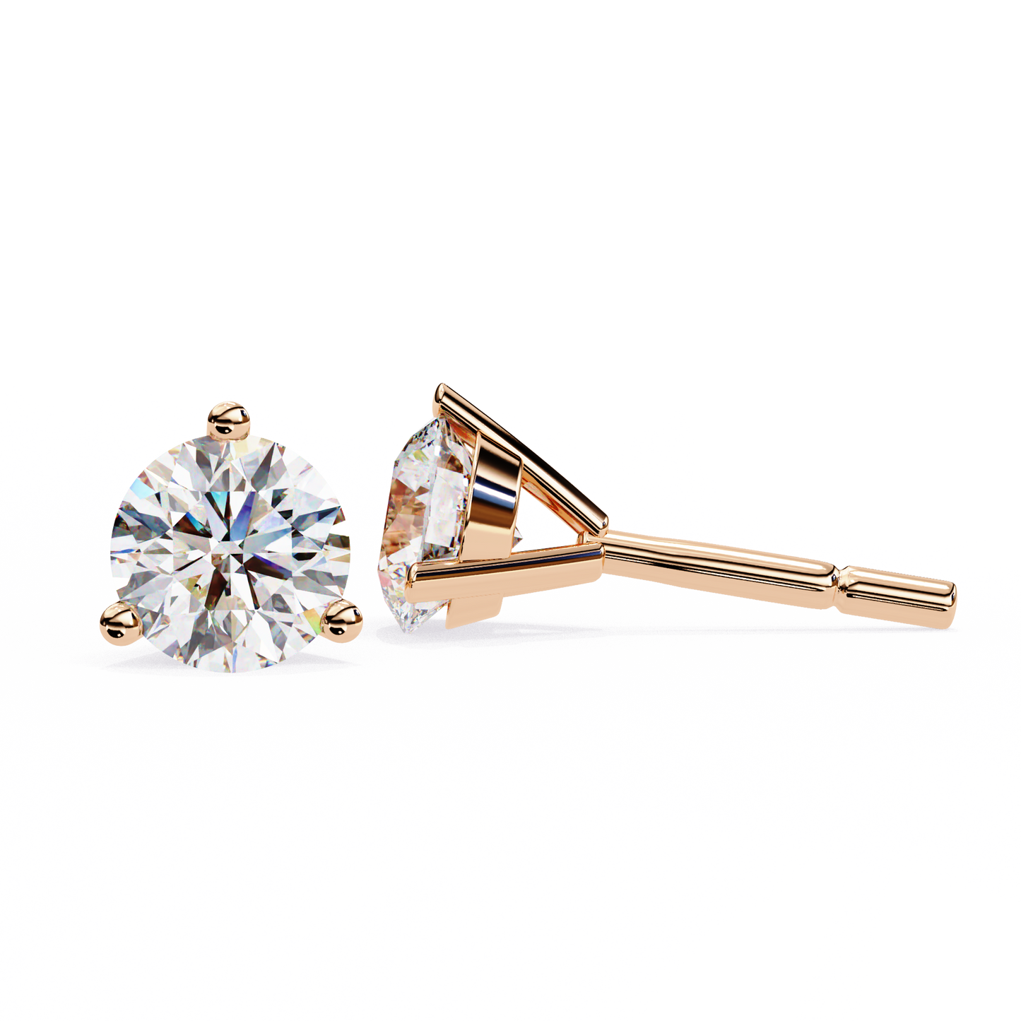 Brilliant 2.8  CT Round Lab Diamond Stud Earrings