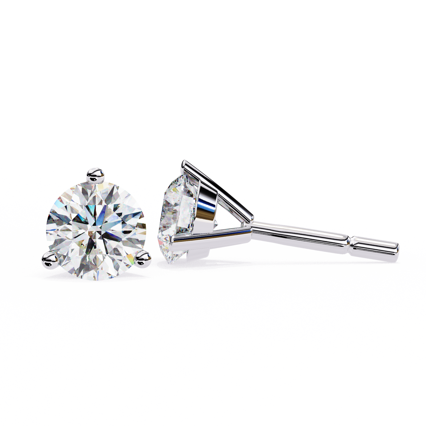 Brilliant 2.8  CT Round Lab Diamond Stud Earrings