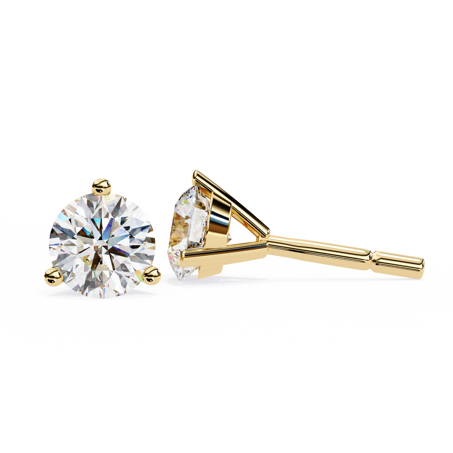 Brilliant 2.8  CT Round Lab Diamond Stud Earrings