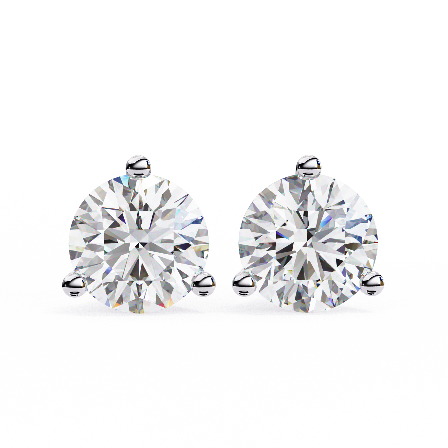 Brilliant 2.8  CT Round Lab Diamond Stud Earrings