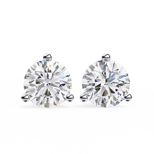 Brilliant 2.8  CT Round Lab Diamond Stud Earrings