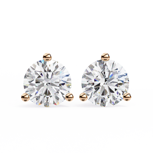 Brilliant 2.8  CT Round Lab Diamond Stud Earrings