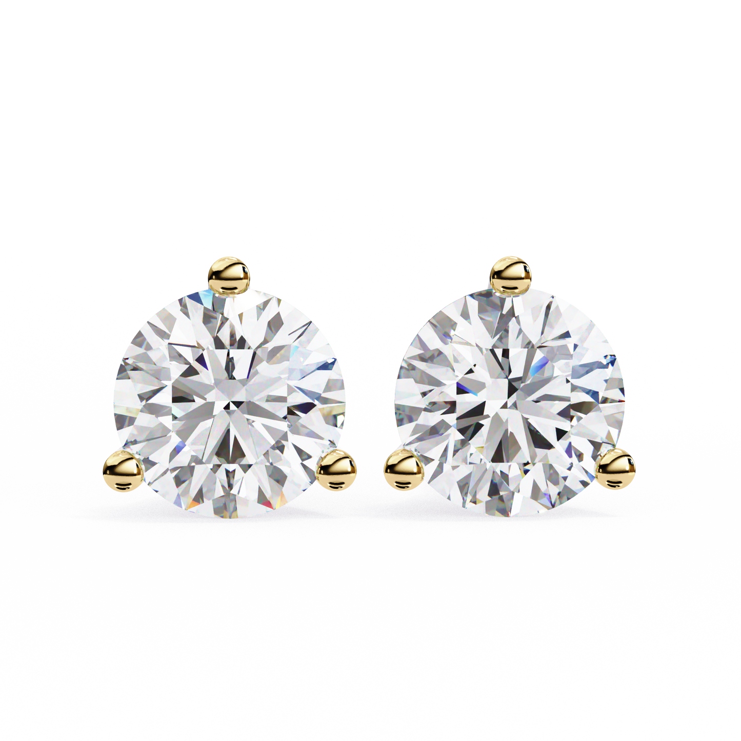 Brilliant 2.8  CT Round Lab Diamond Stud Earrings