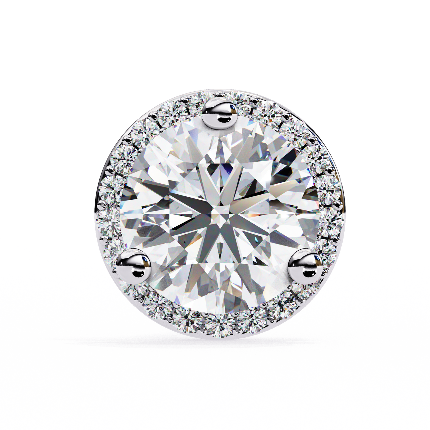 Sparkling 1.95 Ct Lab-Grown Diamond Halo Stud Earrings – 14K/18K Gold