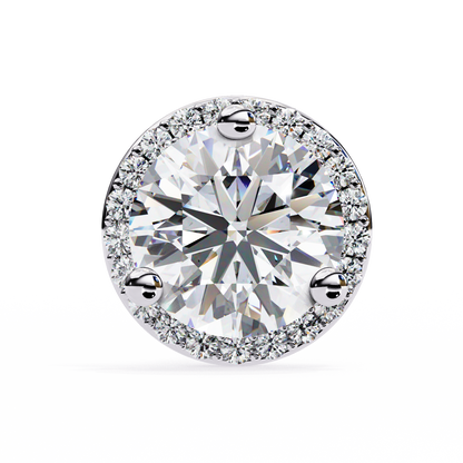 Sparkling 1.95 Ct Lab-Grown Diamond Halo Stud Earrings – 14K/18K Gold