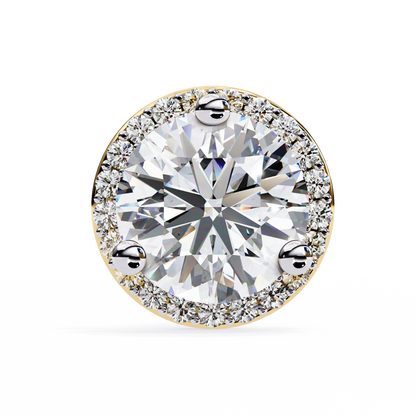 Sparkling 1.95 Ct Lab-Grown Diamond Halo Stud Earrings – 14K/18K Gold