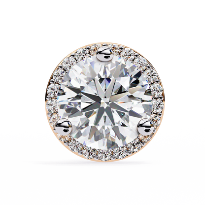 Sparkling 1.95 Ct Lab-Grown Diamond Halo Stud Earrings – 14K/18K Gold