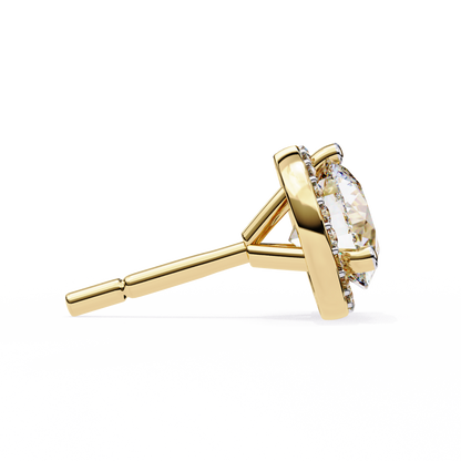 Sparkling 1.95 Ct Lab-Grown Diamond Halo Stud Earrings – 14K/18K Gold