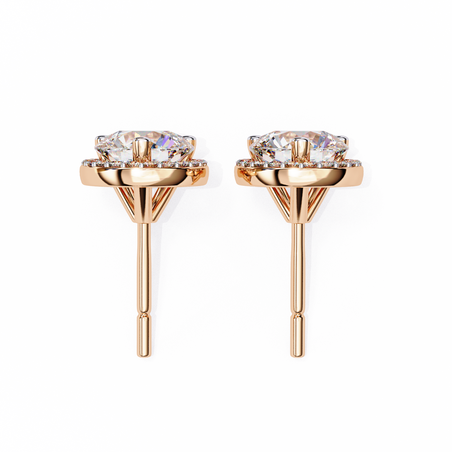 Sparkling 1.95 Ct Lab-Grown Diamond Halo Stud Earrings – 14K/18K Gold