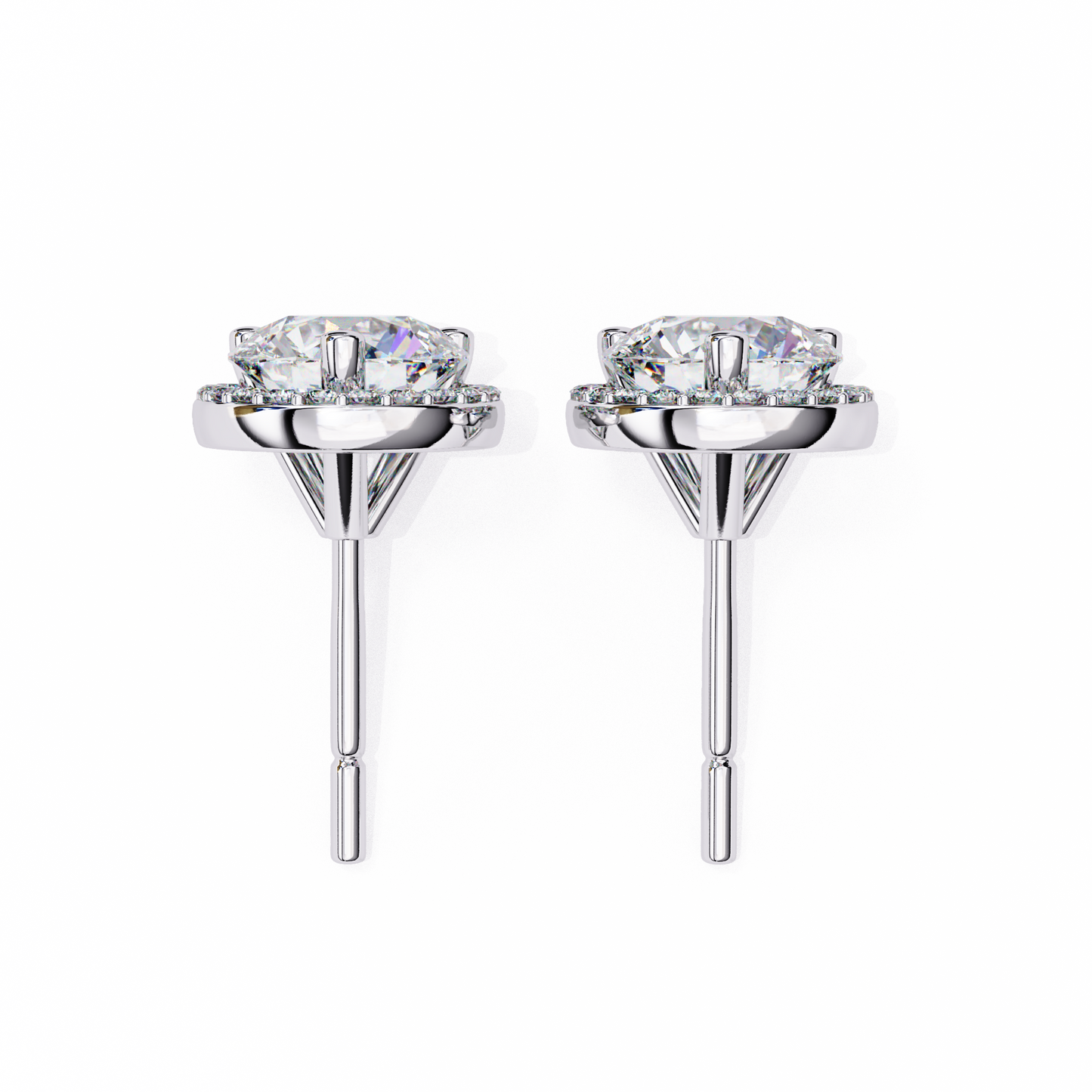 Sparkling 1.95 Ct Lab-Grown Diamond Halo Stud Earrings – 14K/18K Gold