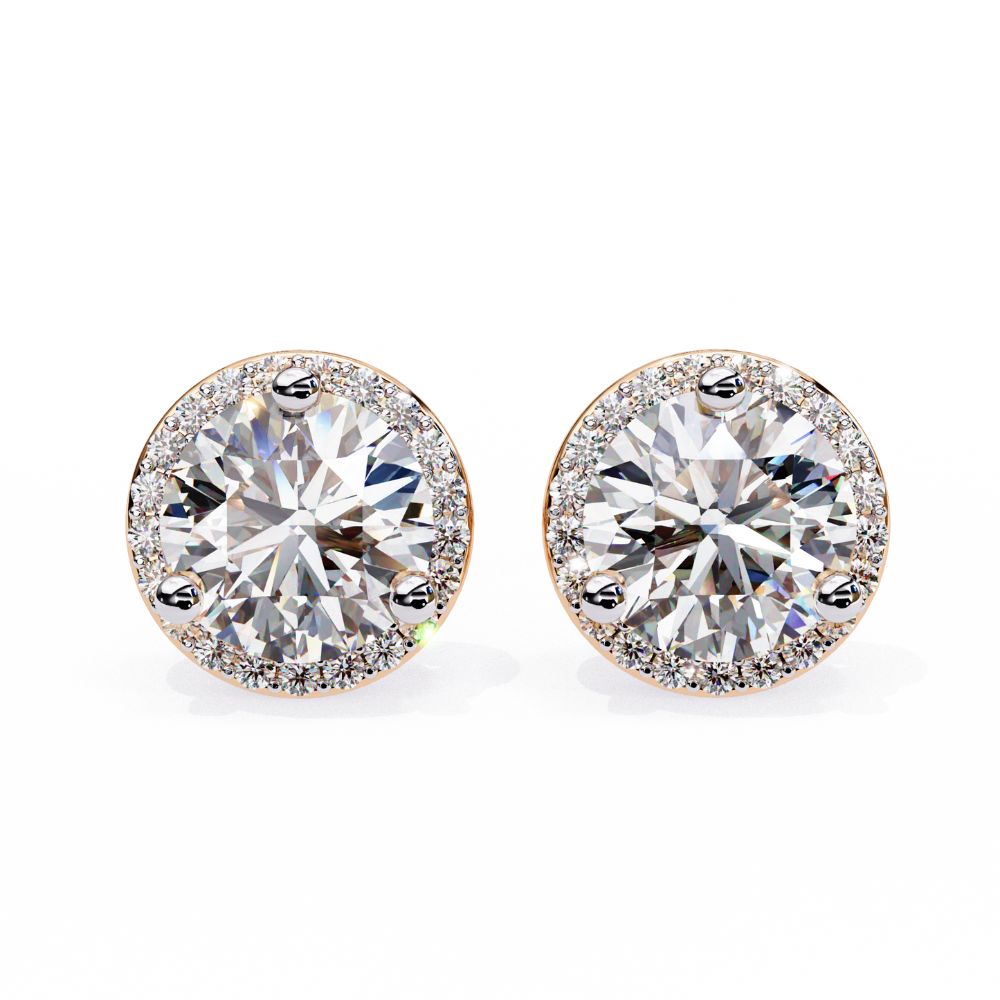 Sparkling 1.95 Ct Lab-Grown Diamond Halo Stud Earrings – 14K/18K Gold