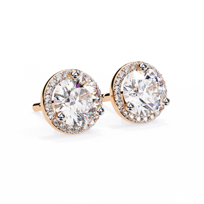 Sparkling 1.95 Ct Lab-Grown Diamond Halo Stud Earrings – 14K/18K Gold