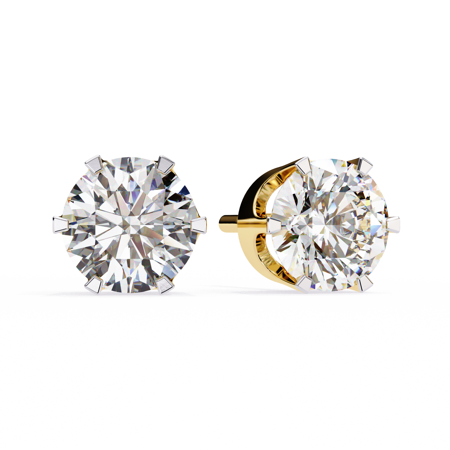 Elegant 2.57 Ct Round Lab‑Grown Diamond Solitaire Stud Earrings