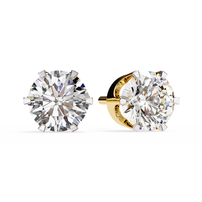 Elegant 2.57 Ct Round Lab‑Grown Diamond Solitaire Stud Earrings