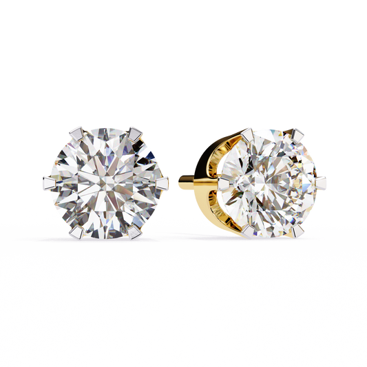 Elegant 2.57 Ct Round Lab‑Grown Diamond Solitaire Stud Earrings