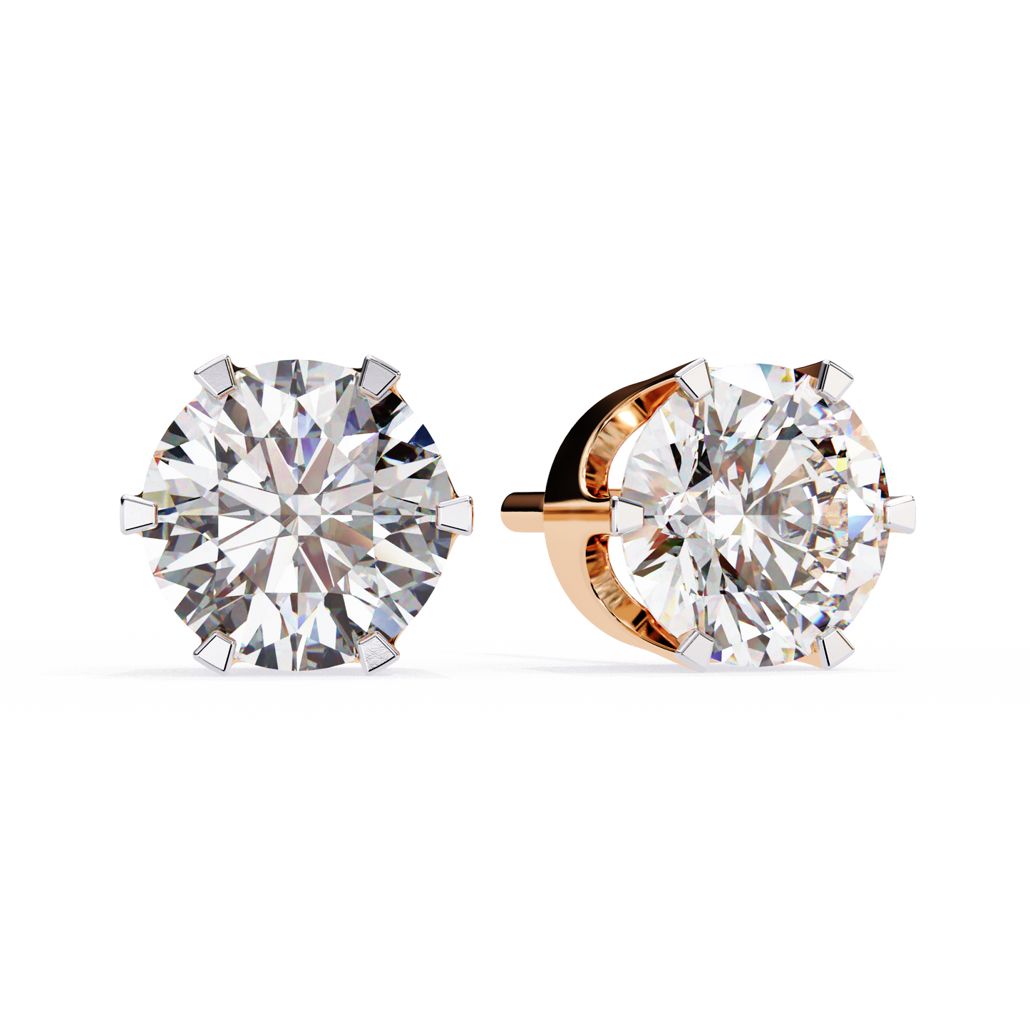 Elegant 2.57 Ct Round Lab‑Grown Diamond Solitaire Stud Earrings