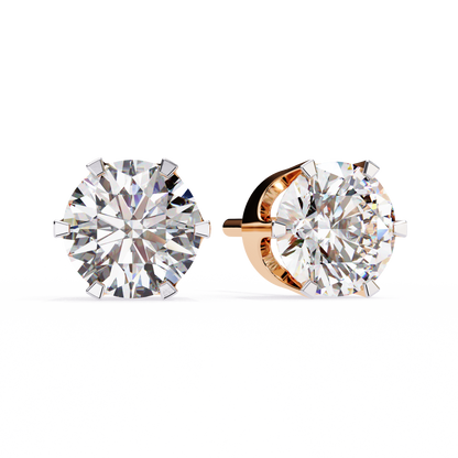 Elegant 2.57 Ct Round Lab‑Grown Diamond Solitaire Stud Earrings