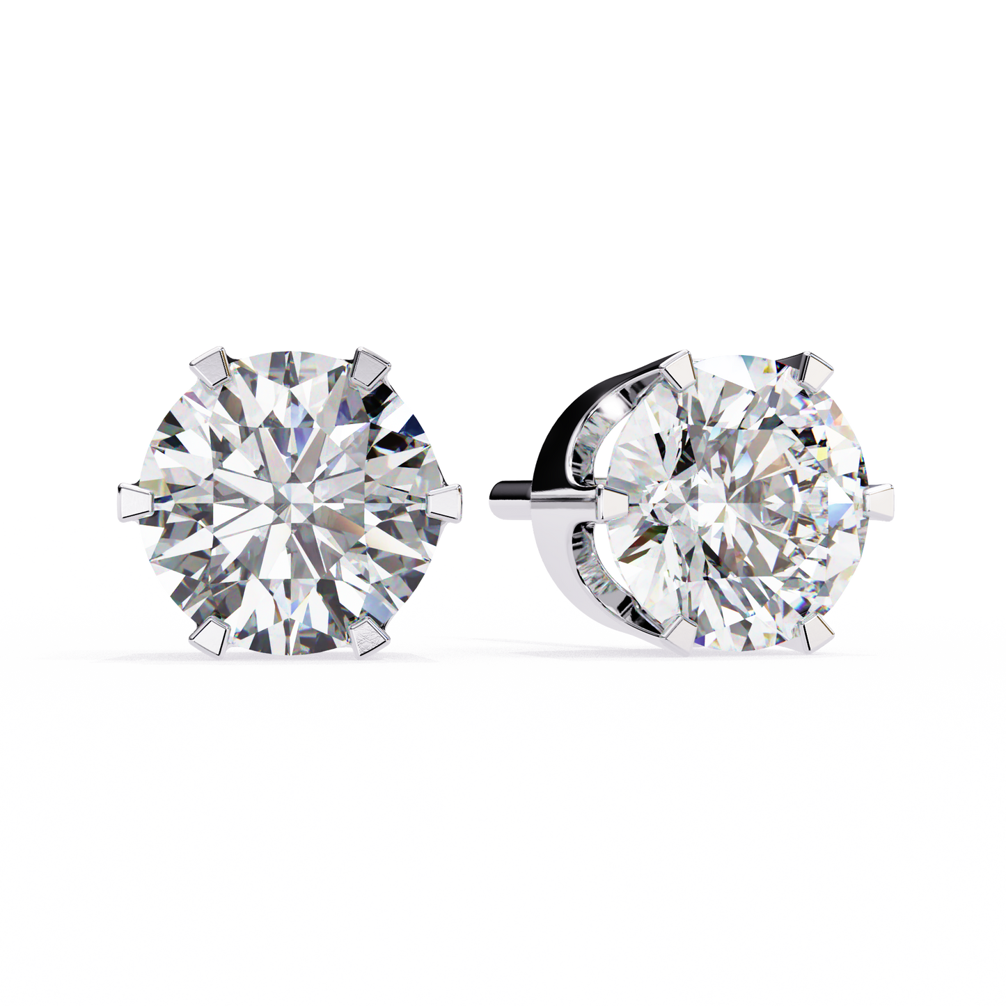 Elegant 2.57 Ct Round Lab‑Grown Diamond Solitaire Stud Earrings