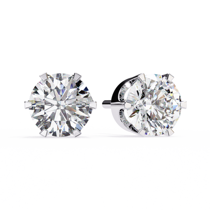 Elegant 2.57 Ct Round Lab‑Grown Diamond Solitaire Stud Earrings