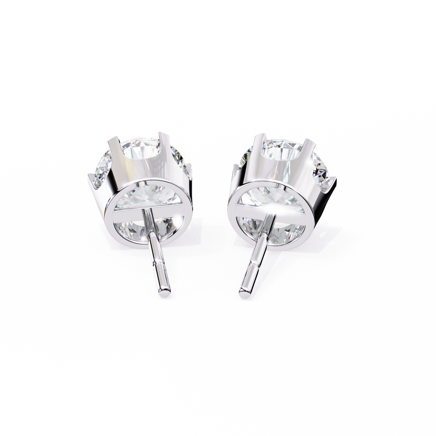 Elegant 2.57 Ct Round Lab‑Grown Diamond Solitaire Stud Earrings