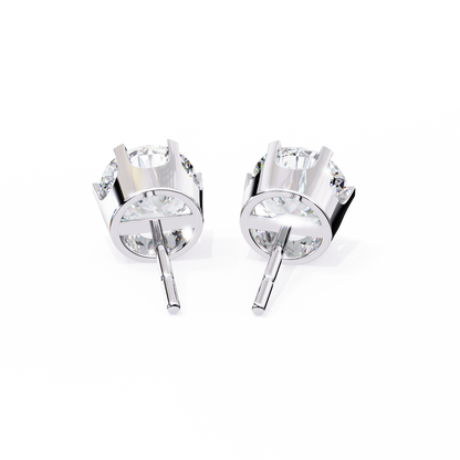 Elegant 2.57 Ct Round Lab‑Grown Diamond Solitaire Stud Earrings