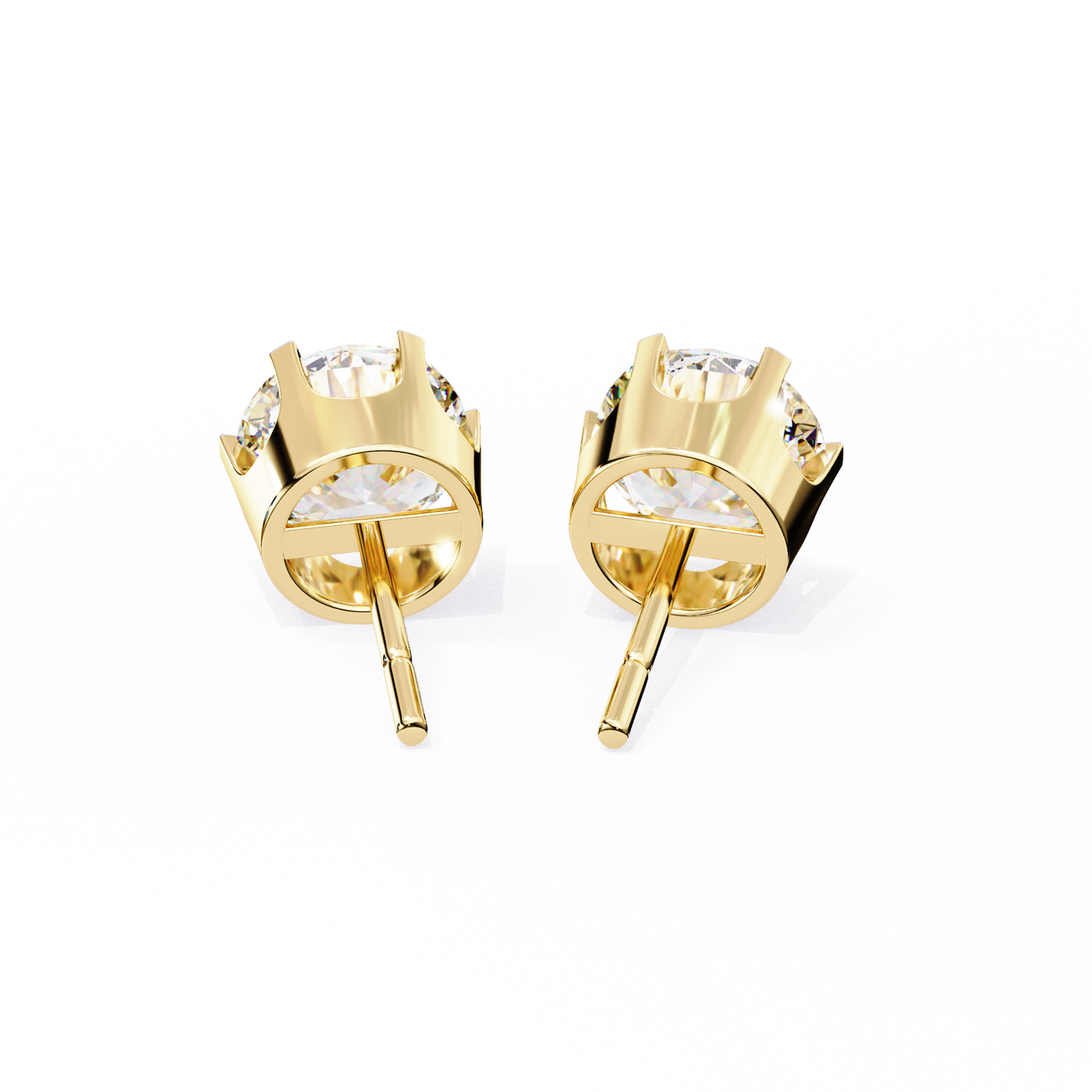 Elegant 2.57 Ct Round Lab‑Grown Diamond Solitaire Stud Earrings