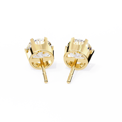Elegant 2.57 Ct Round Lab‑Grown Diamond Solitaire Stud Earrings