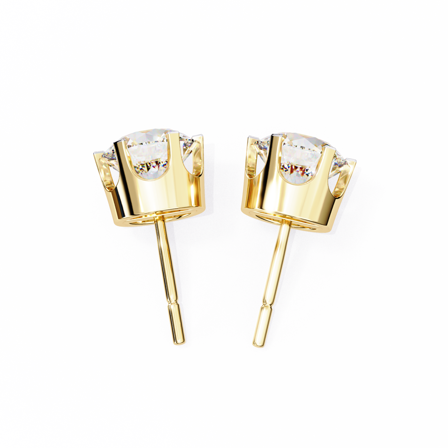 Elegant 2.57 Ct Round Lab‑Grown Diamond Solitaire Stud Earrings