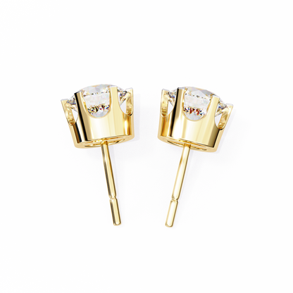 Elegant 2.57 Ct Round Lab‑Grown Diamond Solitaire Stud Earrings