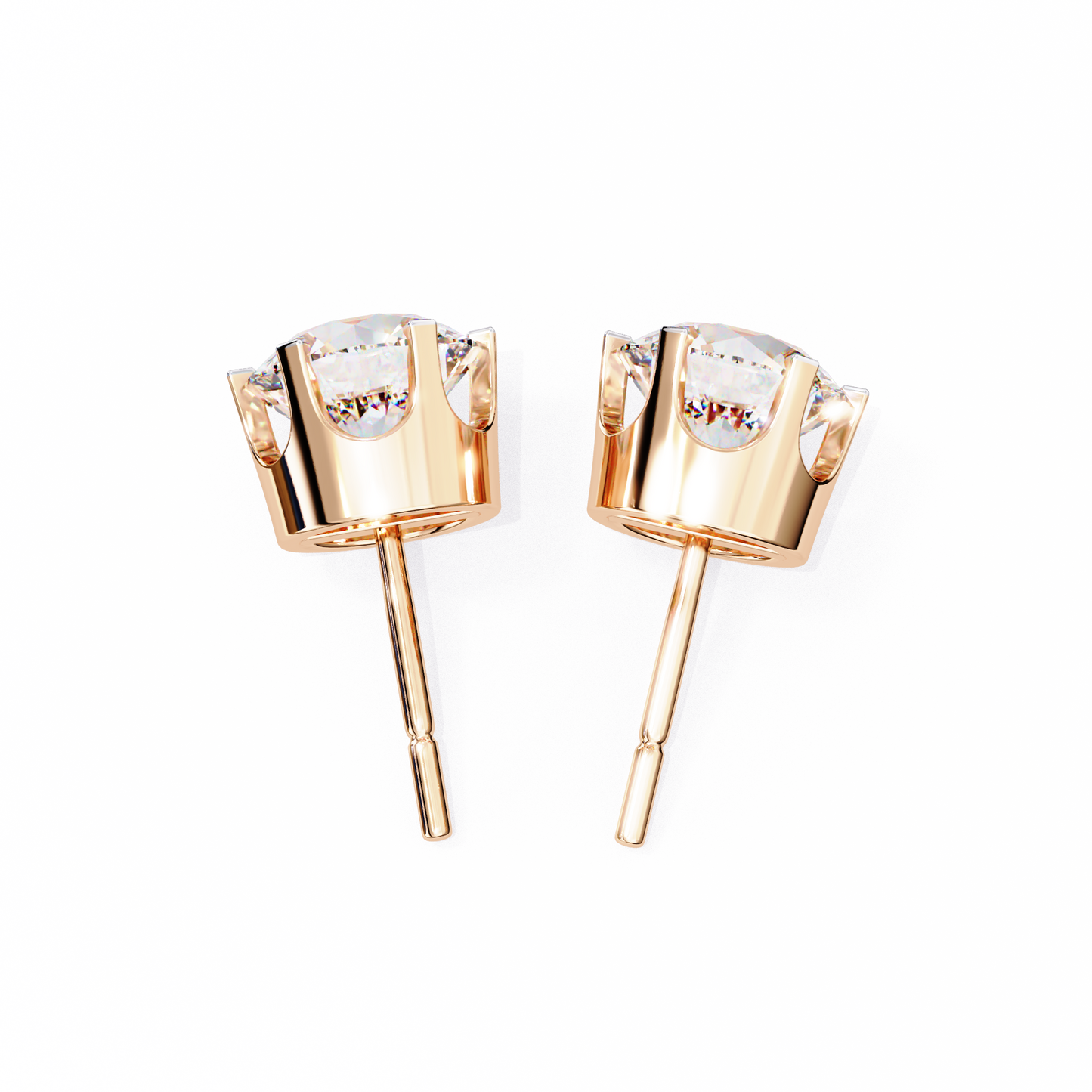 Elegant 2.57 Ct Round Lab‑Grown Diamond Solitaire Stud Earrings