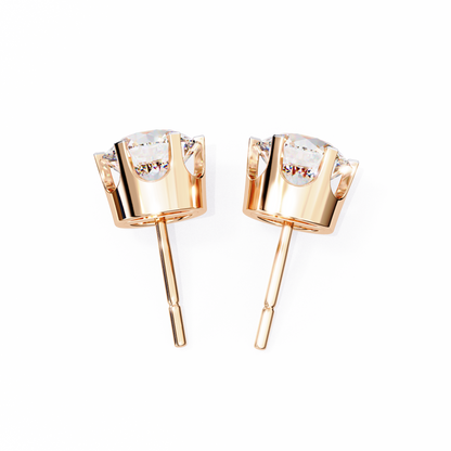 Elegant 2.57 Ct Round Lab‑Grown Diamond Solitaire Stud Earrings