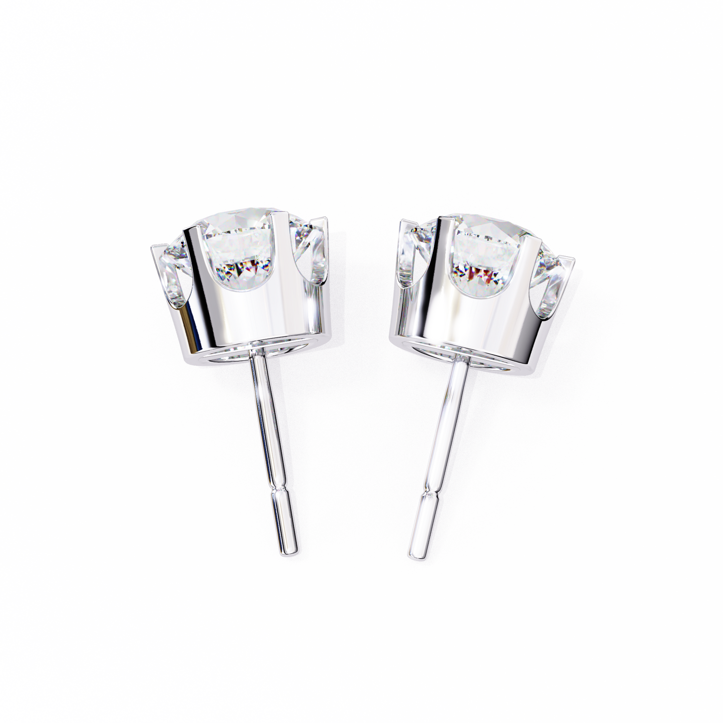 Elegant 2.57 Ct Round Lab‑Grown Diamond Solitaire Stud Earrings
