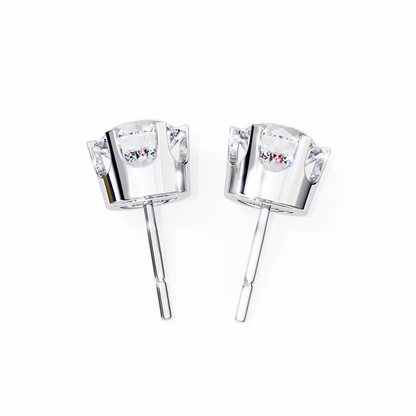 Elegant 2.57 Ct Round Lab‑Grown Diamond Solitaire Stud Earrings