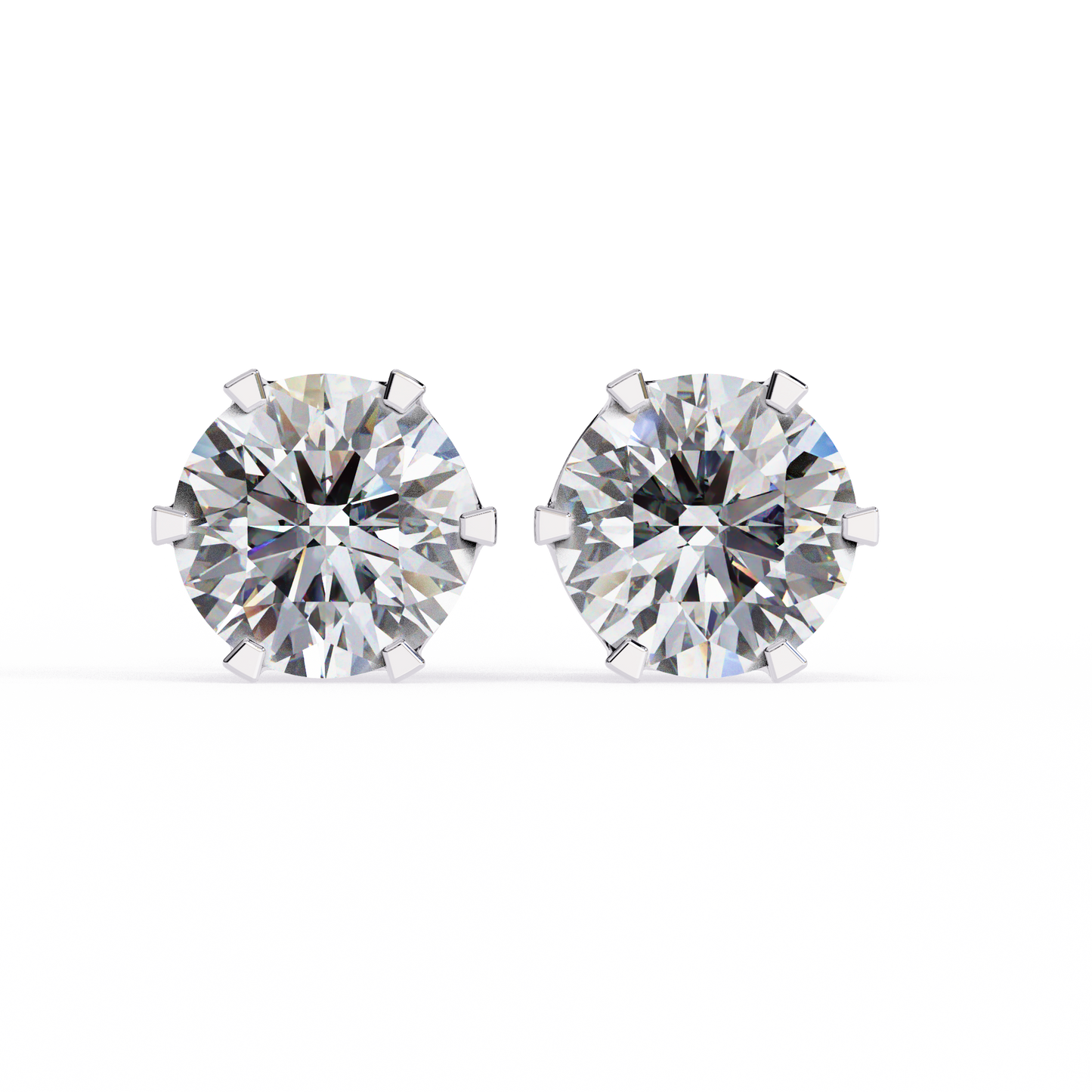 Elegant 2.57 Ct Round Lab‑Grown Diamond Solitaire Stud Earrings