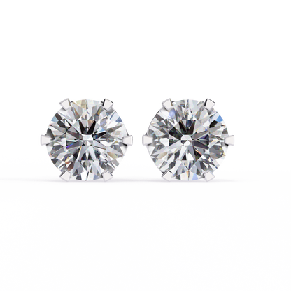 Elegant 2.57 Ct Round Lab‑Grown Diamond Solitaire Stud Earrings