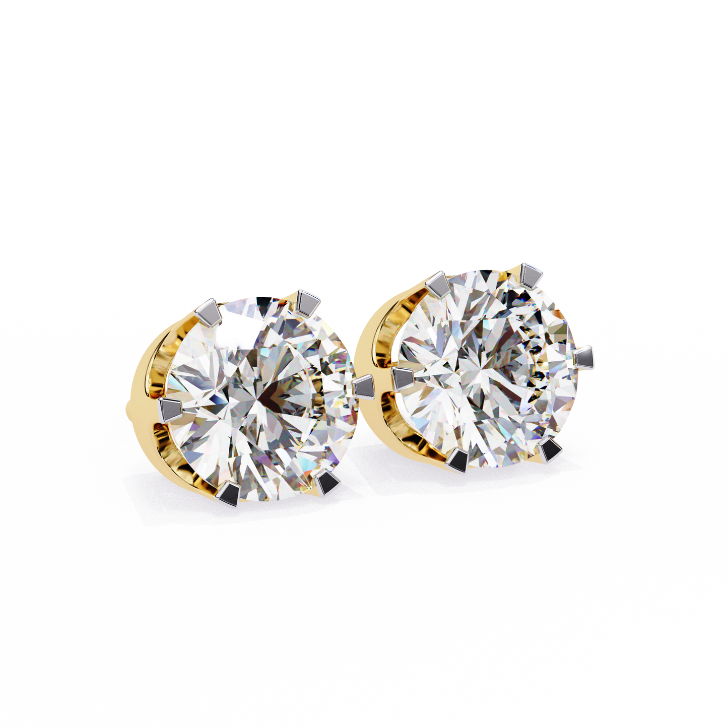 Elegant 2.57 Ct Round Lab‑Grown Diamond Solitaire Stud Earrings