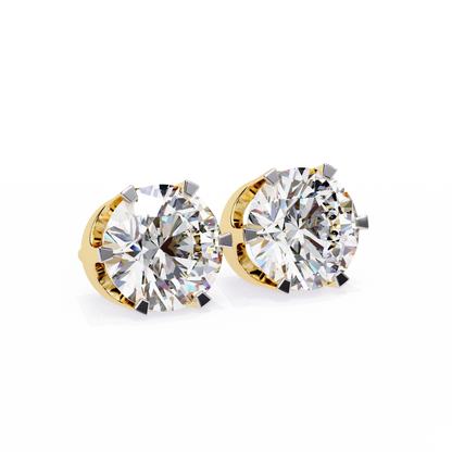Elegant 2.57 Ct Round Lab‑Grown Diamond Solitaire Stud Earrings