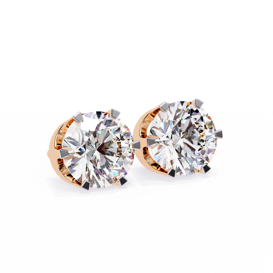Elegant 2.57 Ct Round Lab‑Grown Diamond Solitaire Stud Earrings