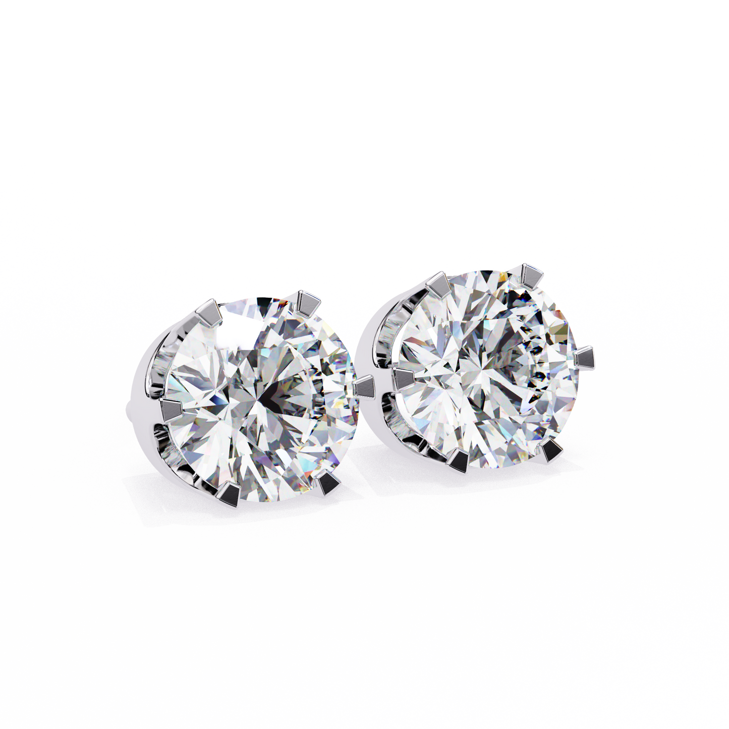 Elegant 2.57 Ct Round Lab‑Grown Diamond Solitaire Stud Earrings