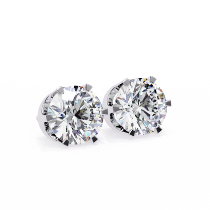 Elegant 2.57 Ct Round Lab‑Grown Diamond Solitaire Stud Earrings