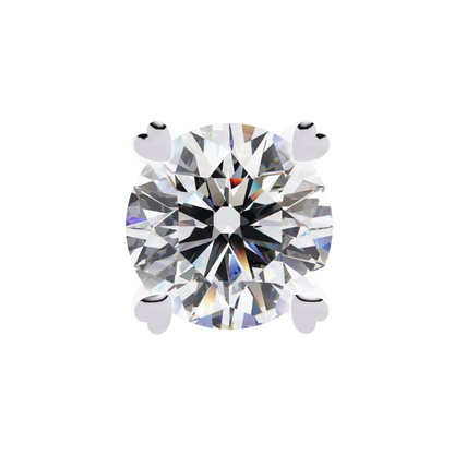 Heart Basket Lab‑Grown Diamond Studs – 2.57 Ct Round, 4‑Prong Gold Elegance