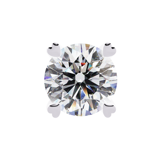 Heart Basket Lab‑Grown Diamond Studs – 2.57 Ct Round, 4‑Prong Gold Elegance