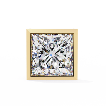 Elegant Bezel Princess Solitaire Earrings – 1.77 Ct Lab‑Grown diamond Brilliance
