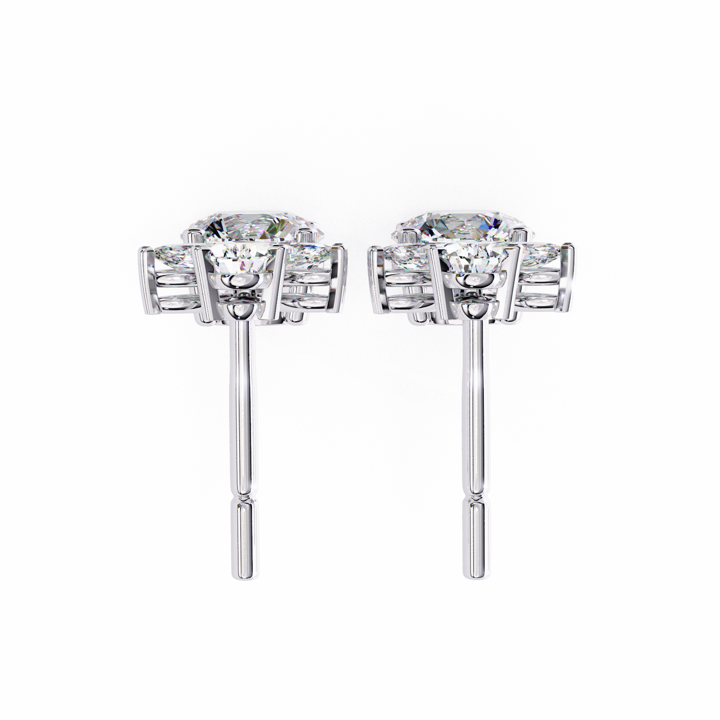 1.16 Ct Round Lab Grown Diamond Dangle Drop Earrings