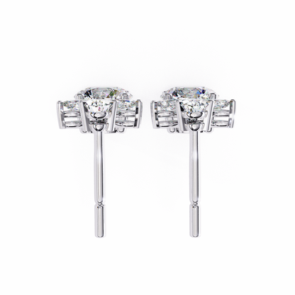 1.16 Ct Round Lab Grown Diamond Dangle Drop Earrings