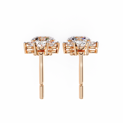 1.16 Ct Round Lab Grown Diamond Dangle Drop Earrings